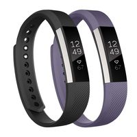 Fundro Replacement Bands Compatible with Fitbit Alta Bands and Alta HR Band, Newest Sport Strap Wristband with Secure Buckle for Women Men Boys Girls, 2- Pack (Small, B Black+Gray)