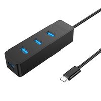 ORICO 4-Port USB Hub, Type-C to USB 3.0 Multi-USB Port, with Built-in 3.3 Ft Cable for MacBook, Chromebook Pixel, and More