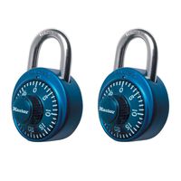 Master Lock 1530T Locker Lock Combination Padlock, 2 Pack, Assorted Colors