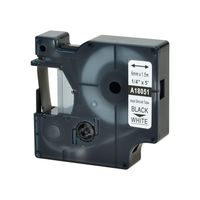 SuperInk 1PK Replacement Industrial Rhino Heat Shrink Tubes Compatible for Dymo 18051 Black on White Cable Label Tape (6mmx1.5m,1/4''x5ft) use in DYMO Rhino 1000 3000 4200 5000 5200 6000 Label Maker