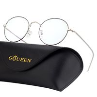 GQUEEN Round Blue Light Blocking Computer Glasses Anti Eye Fatigue with Transparent Lens GQ129