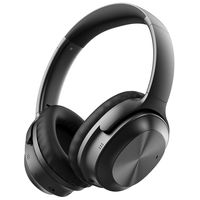 Active Noise Cancelling Headphones, LETSCOM Bluetooth Headphones with Mic Deep Bass Wireless Headphones Over Ear, 25 Hours Playtime, Soft Protein Earpads for Travel Work TV PC Cellphone - Black