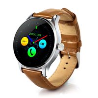 Tiean K88H MTK2502C Bluetooth Smart Watch Heart Rate Track Wristwatch Leather (Coffee)
