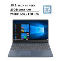 2019 Lenovo ideapad 330s 15.6 Inch HD Laptop (8th Gen Intel Quad-Core i7-8550U up to 4.0 GHz, 20GB DDR4 RAM, 256GB SSD (Boot) + 1TB HDD, Intel UHD Graphics 620, WiFi, Bluetooth, Windows 10, Blue)