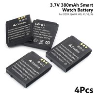 4Pcs 3.7V 380mAh Li-ion Polymer Battery Replacement for Smart Watch DZ09 W8