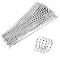 GWHOLE 100 Pcs 11.8'' Stainless Steel Exhaust Wrap Coated Locking Cable Zip Ties