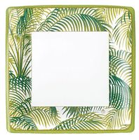 Entertaining with Caspari Under the Palms Square Paper Dinner Plates, 8-Pack