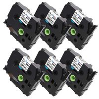 Fimax 6 Pack Compatible Brother TZe-241 TZe241 P-Touch Label Tape 18mm 3/4 Inches Black on White Standard Laminated Tape TZ-241