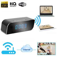 Hidden Camera,INRIGOROUS WIFI Spy Camera 1080P Home Security Camera Baby Monitor Spy Camera Clock Real-time Monitoring DVR Remote Control Motion Detection Loop Recording Built-in high Capacity Re