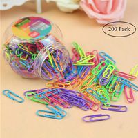 Colored Small Paper Clips Vinyl Coated, Coideal 200 Pack 1.2 Inch Assorted Color Mini Paper Clip Holder/Sheet Holder for Files, Papers, Office Supply (29 mm)
