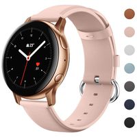 EZCO Leather Bands Compatible with Samsung Galaxy Watch Active 2 / Active/Gear Sport/Galaxy Watch 42mm, Soft Classic Genuine Leather Watch Strap Replacement Wristband Accessories Man Women
