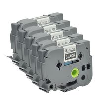 P Touch Label 5Pack TZ345 TZo345 TZe Labeling Tape Cartridge Label Orison White on Black Compatible with Brother Label Maker Tape 18mm 3/4 Inches 26.2ft Cassette Refills