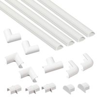 D-Line Cable Raceway Kit - Micro+ | Self-Adhesive Wire Covers | Electrical Raceway, Popular Cable Organizer for Home Theater, TV, Office and Home | 4 x 39 Lengths Per Pack - White