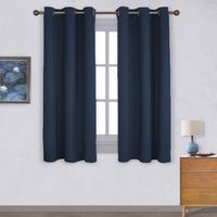 NICETOWN Light Blocking Thermal Insulated Solid Grommet Top Blackout Curtains/Drapes/Panels for Kid's Room (Navy, 1 Pair, 42 x 63 Inch)