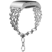 somoder Bling Bands Compatible with Fitbit Charge 2, Vintage Chain Jewelry Cuff Bracelet with Rhinestone Replacement for Fitbit Charge 2 Bands Women Ladies Girls [S Hollow Version]