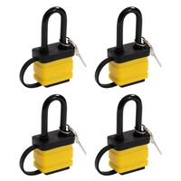 4 x Long Shackle Heavy Duty Laminated Weatherproof Padlocks Keyed Alike Locks 40mm Padlocks with 2 Keys，Lock Key with 1-9/16" Wide Body 2-inch Shackle