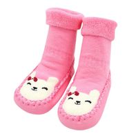 Baby Cute Cartoon Socks,Jchen(TM) Newborn Baby Cartoon Newborn Baby Girls Boys Anti-Slip Socks Slipper Shoes Boots Floor Socks for 0-2 Years Old (Age: 12-18 Months, Pink)