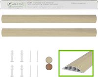 TV Cable Concealer Wall Floor Cord Cover Natural Oak Cable Raceway Cable Management Wire Hider Kit for 4 Cables Organizer Self Adhesive Channel 90x20 mm Total Length 66 Inches