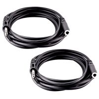 Seismic Audio Pair of 6 Foot Headphone Extension Cables-1/4 Inch Male to TRS Female (SA-HPE6-2Pack)