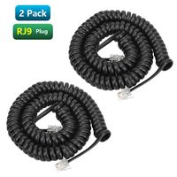 Telephone Lanline Cord Handset Cable Cord 10 Ft Uncoiled /1.2 Ft Phone Cord(2 Pack, Black)