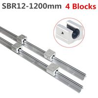 CNCCANEN Linear Rail Guideway 2SET SBR12-1200mm Fully Support Rod + 4X SBR12UU Bearing Block Slide Shaft Rod Guide for CNC
