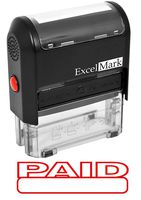 Paid Self Inking Rubber Stamp - Red Ink