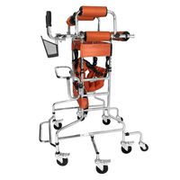 Disabled Men Heavy Duty Standard Walker Frame, with 8 Wheels Rising Aid Stable to Prevent Rollover, Adjustable Height Lower Limb Trainer Supports Up to 200 Lbs