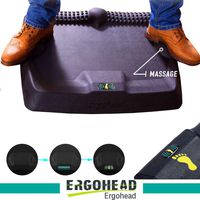 Ergohead Standing Desk Mat, Upgraded Ergonomic Not-Flat Vibrating Office Standing Mats for Foot Support and Massage Anti Fatigue Comfort Floor Mat, 26 x 28 inches, Black