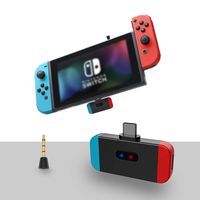 Jinish Bluetooth Audio Adapter Compatible with Nintendo Switch, PS4, and PC - Support Bluetooth Headphone, Speaker. USB - C Wireless Adapter and 3.5mm Jack to Support Voice Chat