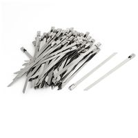 uxcell 4 Inch 304 Stainless Steel Self Locking Cable Ties Silver Tone 100pcs