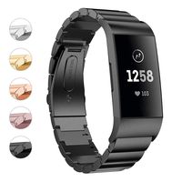 Wekin Replacement Stainless Steel Metal Bands Compatible for Charge 3, Women Men Strap Bracelet Wristbands Accessories for Charge 3 SE, with Hand Removal Tool