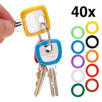 InterUS 40PCS Colorful Key Caps Plastic Key Identifier Covers Tags in 10 Different Colors