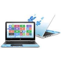 Mightyskins Skin Compatible with Hp Pavilion X360 15.6" (2016) - Blue Flowers | Protective, Durable, and Unique Vinyl Decal Wrap Cover | Easy to Apply, Remove, and Change Styles | Made in The USA