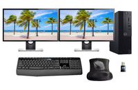 Dell Optiplex 3060 Small Form Factor Desktop PC Bundle, Dual (2) 24" FHD LCD Displays, Keyboard, Mouse, Mousepad, WiFi Adapter, Intel i5-8500 3.0GHz, 8GB RAM, 500GB M.2 SSD, Windows 10 Pro