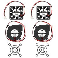 KeeYees 24V 3D Printer Brushless DC Cooling Fan 2 Pin Terminal 50mm x 50mm x 15mm 5015 and 40 x 40 x 10mm 4010 with Fan Protection Cover