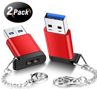 Elebase USB C Female to USB 3.0 Male Adapter (2 Pack),Type C to USB A Connector,Works with Laptops,Chargers,and More Devices with Standard USB A Interface(Red)