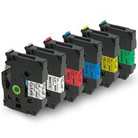 Replacement for 12mm 0.47 Inch Brother Label Maker Tape, Laminated TZe-131 TZe-231 TZe-431 TZe-531 TZe-631 TZe-731 TZe Color Tape Compatible with Brother PTD210, 6-Pack