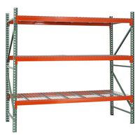 Sandusky Lee PR1204296-3 Pallet Rack Starter Kit-3 Level, 120" x 42" x 96", Green/Orange