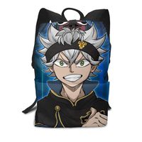 Zu Cu Cu Laptop Backpack for Women Men Black Anime Clover Back Pack for Girls Boys