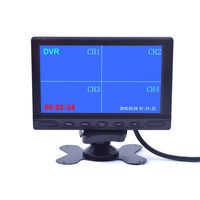 7 inch Car Truck Quad Split Monitor Built-in DVR Video Recording 4 Channels Quad Display Front/Left/Right/Back Camera AV Input for Trailer Camper Motorhome - 12V-24V LCD Screen