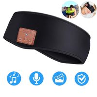 Bluetooth Sports Headband Sleep Headphones, ZHIKE Wireless Bluetooth 5.0 Unisex Sweatband Headset, Perfect for Workout, Sleeping, Travel, Meditation, Yoga and Relaxation (Black)