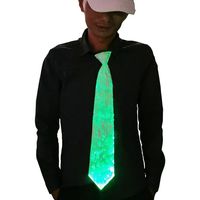 1clienic Light Up Tie LED Necktie 7 Colors Glow in Dark, USB Rechargeable Luminous Novelty Necktie Unisex LED Tie for Fathers Day Party Costume Men Women Boys