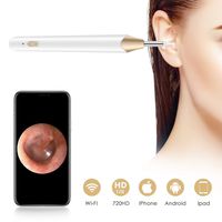 Newest Wireless Ear Otoscope with Image Stabilizer System, WiFi Digital Ear Scope Inspection Ear Camera Endoscope Earwax Cleaning Remover Tool for iPhone, iPad,(Gold)