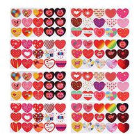 TOYANDONA 40Pcs Heart Shaped Stickers Adhesive Decorative DIY Decals Round Labels Stickers for Valentines Day Wedding