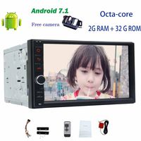 7 Android 7.1 Headunit Car Radio Receiver no DVD Player on-Board Computer Double Din GPS Navigation in Dash Support Bluetooth/OBD2/1080P+Free Backup Camera