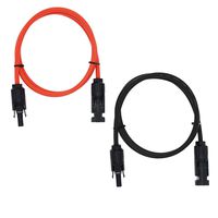 1 Pair Black + Red 12AWG(4mm²) MC4 Solar Adaptor Cable Solar Panel Extension Cable Wire MC4 Connector Solar Extension Cable with MC4 Female and Male Connectors (3FT-2D)