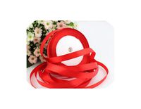 22M Long Pink Silk Satin Ribbon 10mm Wide Party Home Wedding Decoration Gift Wrapping Christmas Year DIY Material Supplies,Red,10mm