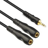 3.5mm to 1/4 TRS/TS Female Audio AUX Cable - EBXYA 1/4 Y Splitter Cord -1/8 Male to Quarter Female Y Adapter 3 Feet