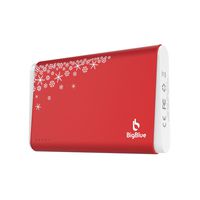 BigBlue Rechargeable 3-in-1 10000mAh Charger with Emergency Light, Portable Reusable Charger with Double-Side Heat for Winter Sports, Ski, Hiking, Camping, Gift-Giving (Red)