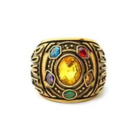 BPOF99 Large Colored Zircon Band Infinity Rings for Men with Power Mind Soul Reality Space Time Letter Alloy Power Ring Thanos Under 5 Dollars 1 Pcs-Size 7
